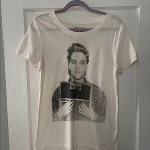 White Short Sleeve Tee with Graphic Print